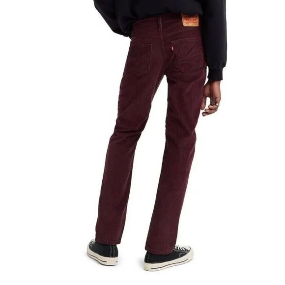Levis 511 Slim Pants Men's 32x34 Maroon Corduroy Wine Tasting Stretch Pants - Picture 12 of 14